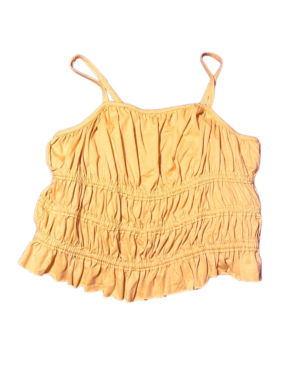 Torrid FESTI Knit Scoop Neck Smocked
Cami - Yellow Mustard - Size 00 M/L 10